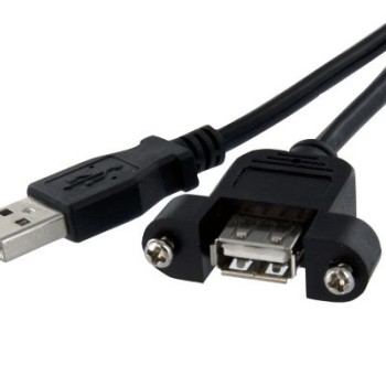 Cable USB 2.0 StarTech.com para Montaje en Panel Macho a Hembra - 30cm - USBPNLAFAM1