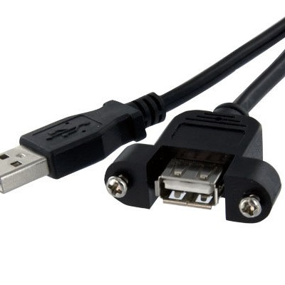 Cable StarTech.com USB 2.0 para Montaje en Panel Macho a Hembra USB A - 30cm - USBPNLAFAM1