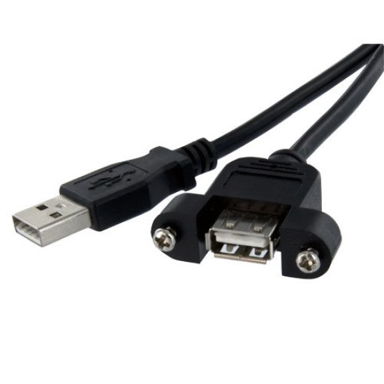 Cable StarTech.com USB 2.0 para Montaje en Panel Macho a Hembra USB A - 30cm - USBPNLAFAM1