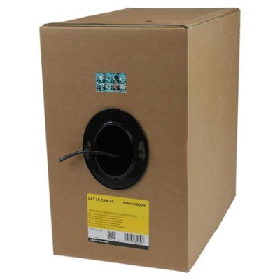 Bobina StarTech.com - Cat5e - 304M - 24 AWG - Negro - Bulk - WIR5ECMRBK