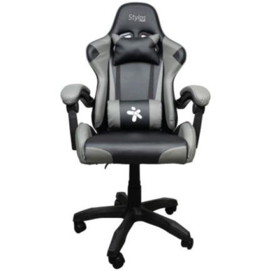 Silla Gamer Stylos SGSIO2 - Soporta 115Kg - Gris con Negro - SGSI02B