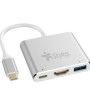 Hub USB Stylos HB001 - USB-C a HDMI / USB 3.0 / USB-C - Plata - STCBHUB31S