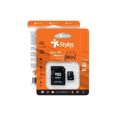 Memoria MicroSDHC Stylos - 16GB - Clase 10 - C/Adaptador - STMS161B