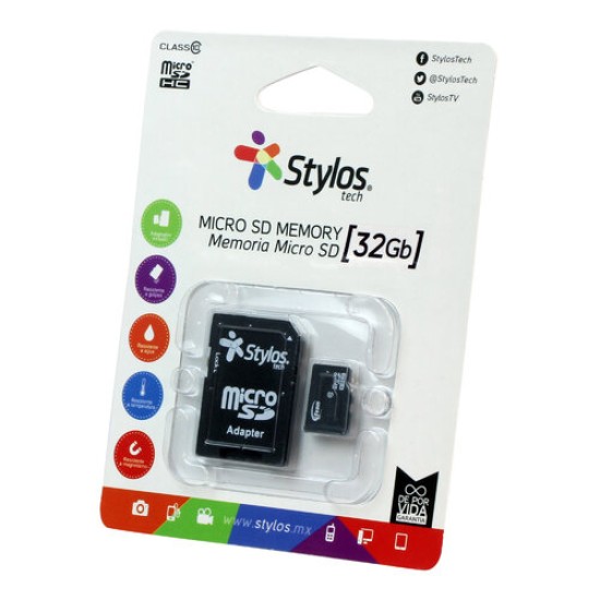 Memoria MicroSDHC Stylos STMS321B - 32GB - Clase 10 - C/Adaptador - STMS321B