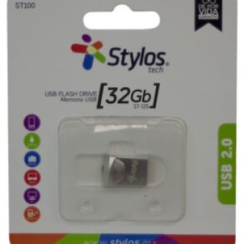 Memoria USB Stylos 32GB USB 2.0 Plata Modelo STMUS41S