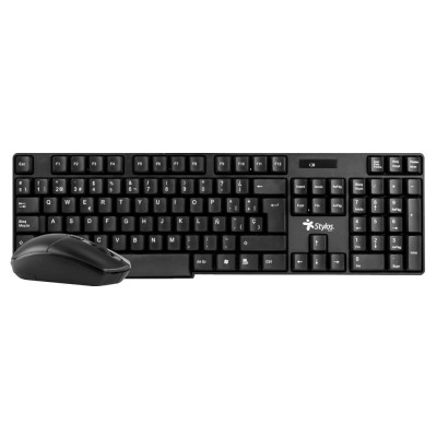 Kit de Teclado y Mouse Stylos STPKTM3B - Inalámbrico - USB - Español - Negro - STPKTM3B