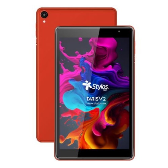 Tablet Stylos TARIS V2 - 8" - Quad-Core - 2GB - 32GB - Cámara 0.3MP/2MP - Android - Rojo - STTA81R