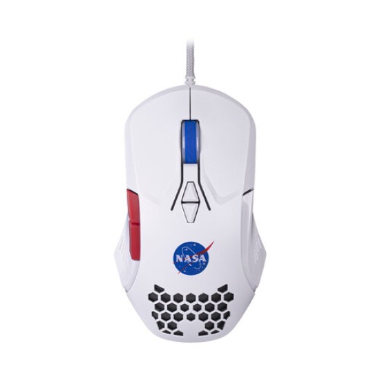 Mouse Gamer TechZone Nasa - Alámbrico - 7 Botones - Blanco - NS-GM03