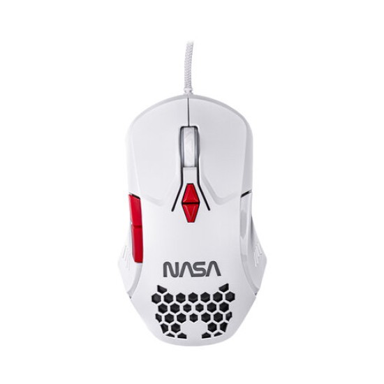 Mouse Gamer TechZone Nasa - Alámbrico - 7 Botones - Blanco - NS-GM04