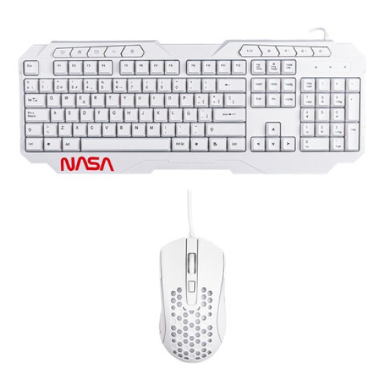 Kit Gamer TechZone NS_GC01 - Teclado - Mouse - Alámbrico - Español - Blanco - NS_GC01