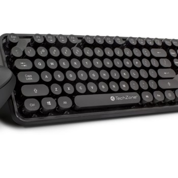 Kit Teclado y Mouse TechZone Inalámbrico USB Negro TZ19COMB01-INA