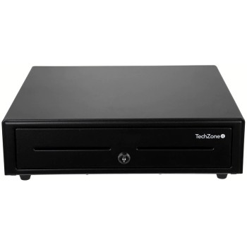 Cajón de Dinero TechZone Negro con 5 Compartimientos para Billetes y 8 para Monedas Modelo TZBE5B8M100