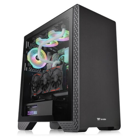 Gabinete Gamer Thermaltake S300 TG - Media Torre - ATX/Micro-ATX/Mini-ITX - Panel Lateral - CA-1P5-00M1WN-00