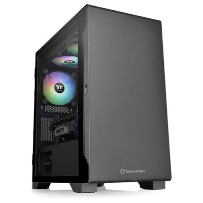 Gabinete Gamer Thermaltake S100 TG - Micro Torre - Micro ATX/Micro ITX - 1 Ventilador - Panel Lateral - Negro - CA-1Q9-00S1WN-00