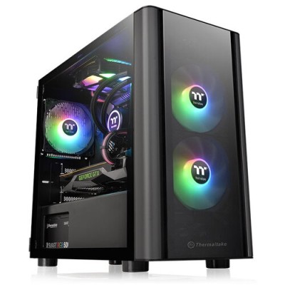 Gabinete Gamer Thermaltake V150 TG - Micro Torre - Micro ATX/Mini ITX - 1 Ventilador - Panel Lateral - Negro - CA-1R1-00S1WN-00