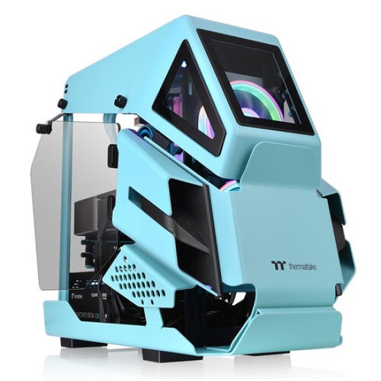 Gabinete Gamer Thermaltake AH T200 - Media Torre - Micro ATX/Mini-ITX - Panel Lateral - Azul - CA-1R4-00SBWN-00