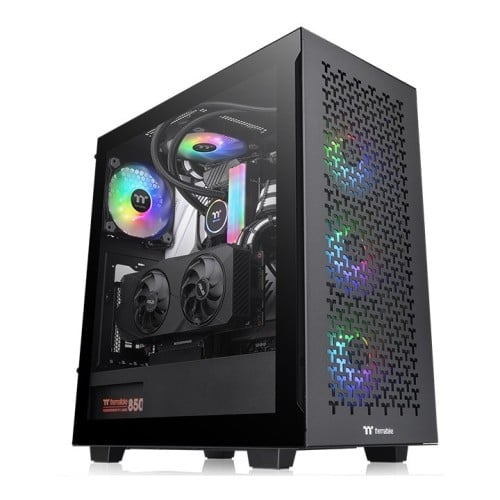 Gabinete Gamer Thermaltake V350 TG ARGB Air - Media Torre con Panel Lateral de Vidrio Templado y 3 Ventiladores - Modelo CA-1S3-00M1WN-03