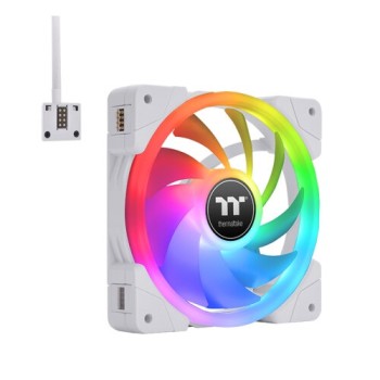 Ventilador Thermaltake Swafan EX14 - 140mm - 500 RPM - 9 Pines - 3 Piezas - Blanco - CL-F162-PL14SW-A