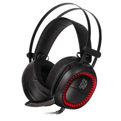 Diadema Gamer Thermaltake Tt eSPORTS Shock Pro Rgb 7.1 - Alámbrico - Micrófono - Rojo con Negro - HT-SHK-DIECBK-25