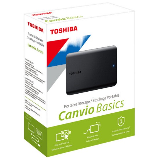 Disco Duro Externo Toshiba Canvio Basics - 2.5" - 4TB - USB 3.0 - HDTB540XK3CA