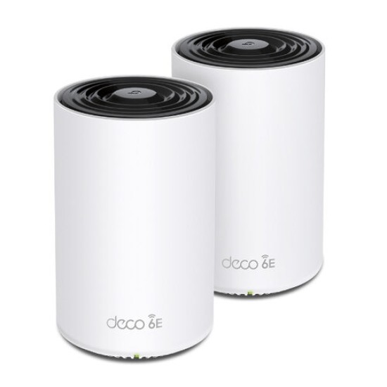 Sistema Wi-Fi DECO XE75 - 6/5/2.4GHz - 2402/2402/574 Mbps - 3x RJ-45 - 4 Antenas Internas - 2 Piezas - DECO XE75(2-pack)