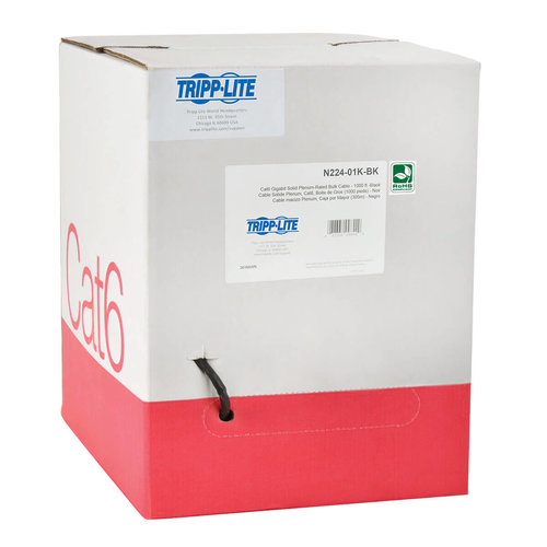 Bobina de Cable de Red Tripp Lite Cat6 305M 23 AWG Negro Modelo N224-01K-BK Bobina de Cable de Red Tripp Lite Cat6 305M 23 AWG Negro Modelo N224-01K-BK