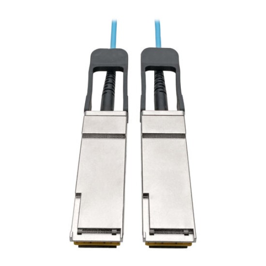 Cable Óptico Tripp Lite N28F-10M-AQ - Multimodo - QSFP+ a QSFP+ - 10M - Aqua - N28F-10M-AQ