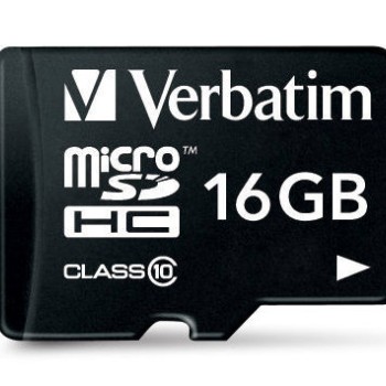 Memoria MicroSDHC Verbatim 16GB Clase 10 UHS-I con Adaptador Modelo VB44082