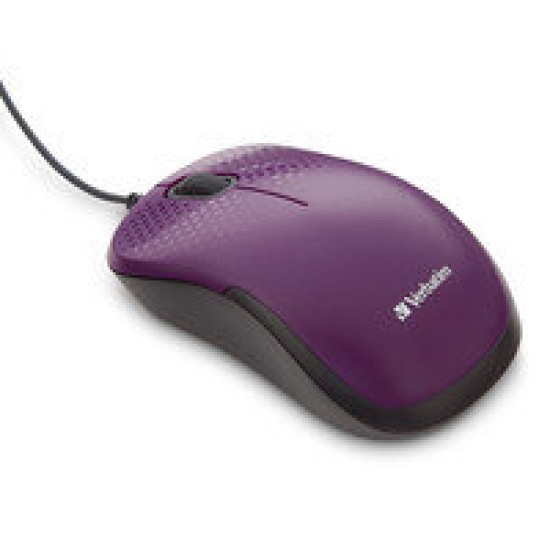 Mouse Verbatim Silent Corded - Alámbrico - USB - Violeta - 70235