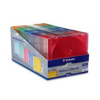 Caja para CD/DVD Verbatim - Varios Colores - Paquete de 50 Piezas - 94178