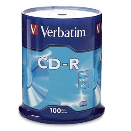 CD-R Verbatim - 52X - 700MB - Paquete de 100 Piezas - 94554