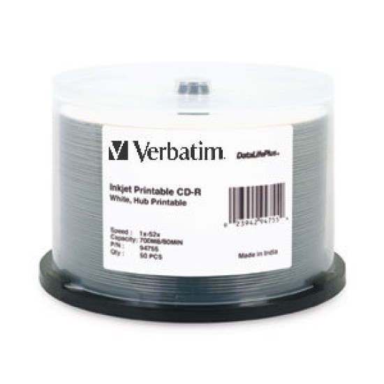 Disco CD-R Verbatim 94755 - 700 MB - 52x - 50 Piezas - 80 Minutos - 94755