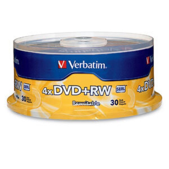 Torre DVD+RW Verbatim 94834 - 4x - 4.7GB/120min - 30 Piezas - 94834
