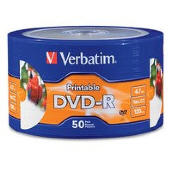 DVD-R Verbatim - 16X - 4.7GB - Paquete de 50 Piezas - 97167
