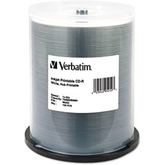 CD-R Verbatim - 52X - 700MB - Paquete de 100 Piezas - 95252