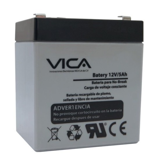Batería VICA VIC12-5A - 12 V - 5 AH - Para No-Break - 5 AH
