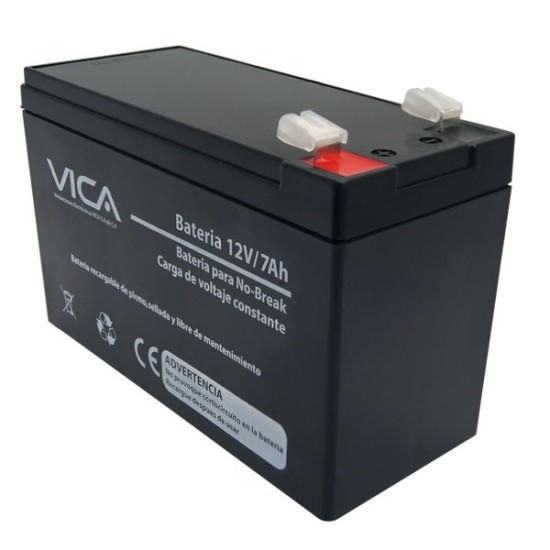Batería VICA VIC12-7A - 12 V - 7 AH - Para No-Break - 7 AH