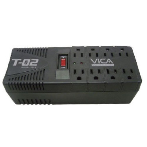 Regulador VICA 1200VA 700W 8 Contactos Protección Sobrecarga Modelo T-02