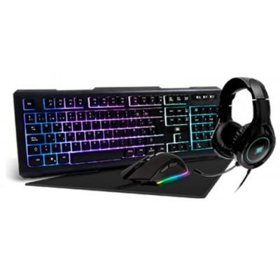 Kit Gamer Vorago 501 - Teclado - Mouse - Diadema - Mouse Pad - Alámbrico - KMH-501