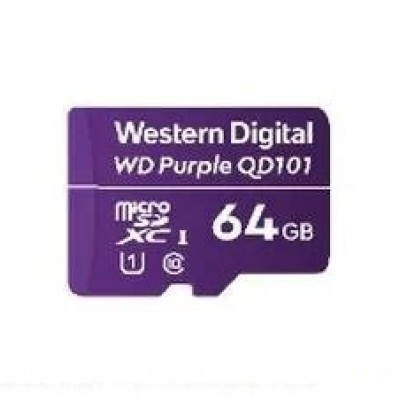 Memoria MicroSDXC Western Digital Purple - 64GB - Clase 10 - para Videovigilancia - WDD064G1P0C