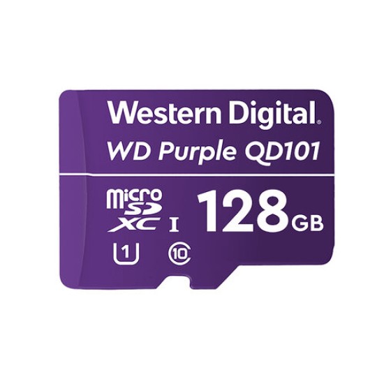 Memoria MicroSDXC Western Digital Purple - 128GB - Clase 10 - para Videovigilancia - WDD128G1P0C