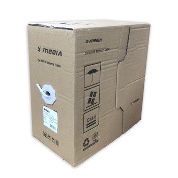 Bobina X-Media XM-C6BC-1KBU - Cat6 - 305M - 24 AWG - Azul - XM-C6BC-1KBU