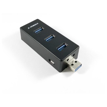 HUB X-Media XM-UH3004A - 4 Puertos - USB 3.0 - Negro - XM-UH3004A