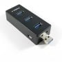 HUB X-Media XM-UH3004A - 4 Puertos - USB 3.0 - Negro - XM-UH3004A