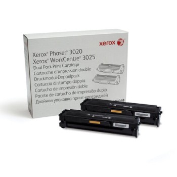 Tóner Xerox Negro 106R03048 - 2 Piezas - Compatible con Phaser 3020/WorkCentre 3025