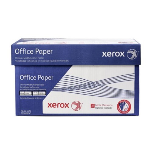 Papel Xerox Office Carta 10 Paquetes 500 Hojas c/u Modelo 3M02040