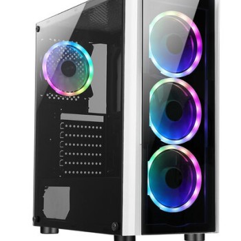 Gabinete Gamer XZeal XZ110-1 Blanco - Media Torre ATX con 3 Ventiladores RGB y Panel Lateral Gabinete Gamer XZeal XZ110-1 Blanco - Media Torre ATX con 3 Ventiladores RGB y Panel Lateral
