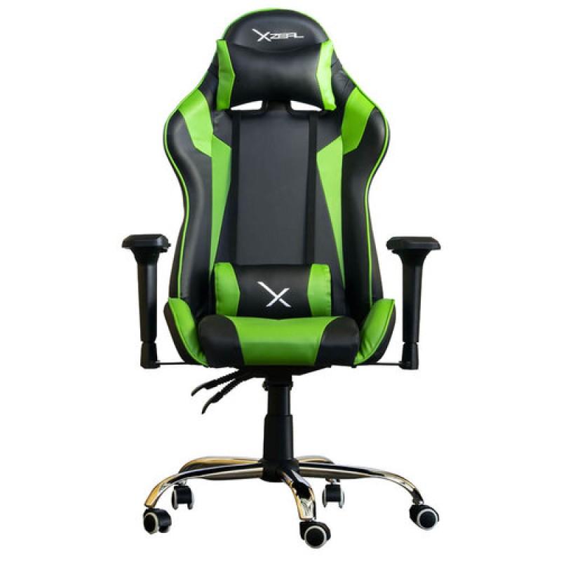 Silla Gamer XZeal XZ10 - Soporta 115Kg - Negro con Verde - ZXSXZ10Y