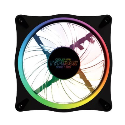 Ventilador YeYian Typhoon Serie 1200 - 120mm - 1090 RPM - 3+4 Pines - RGB - FS1200