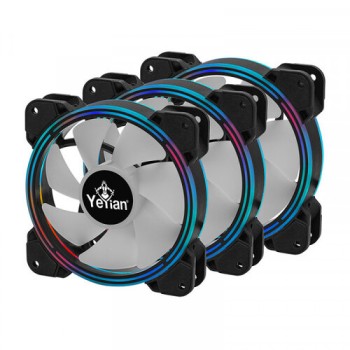 Kit de Ventiladores YeYian Typhoon LII Master - 120mm - 1300 RPM - ARGB - 3 Piezas - YCF-3KFS-01